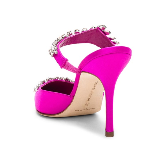 Manolo Blahnik fuchsia pink crystal LURUM heels~ lightly worn - Picture 7 of 7